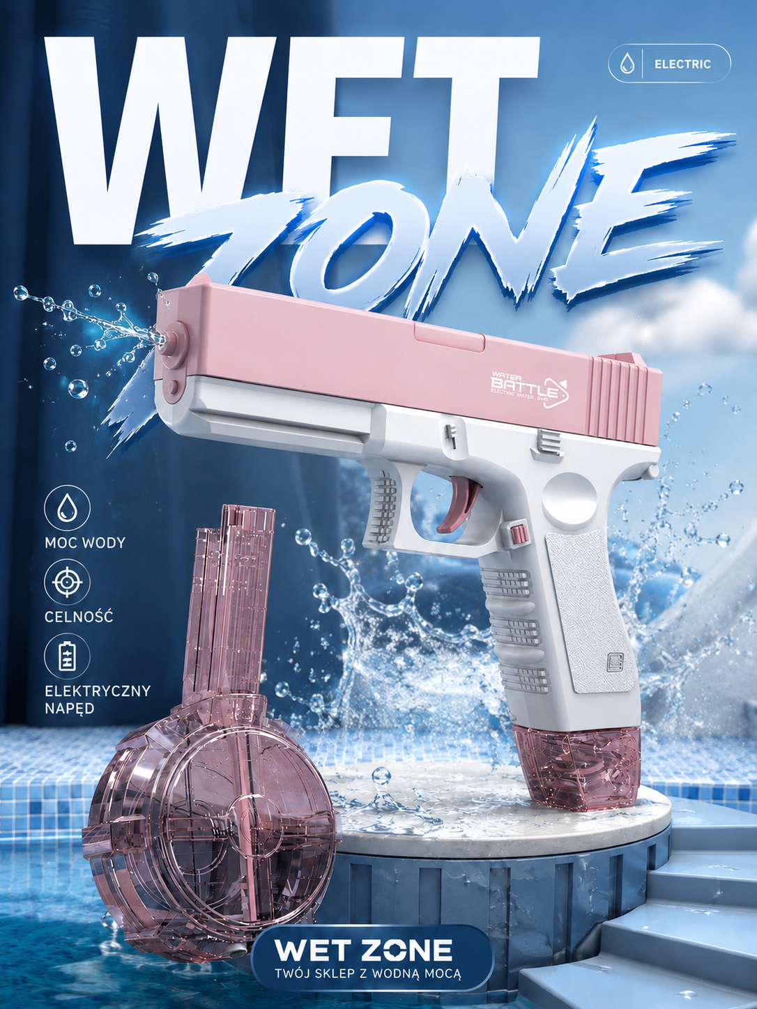 Pistolet G-17 Róźowy
